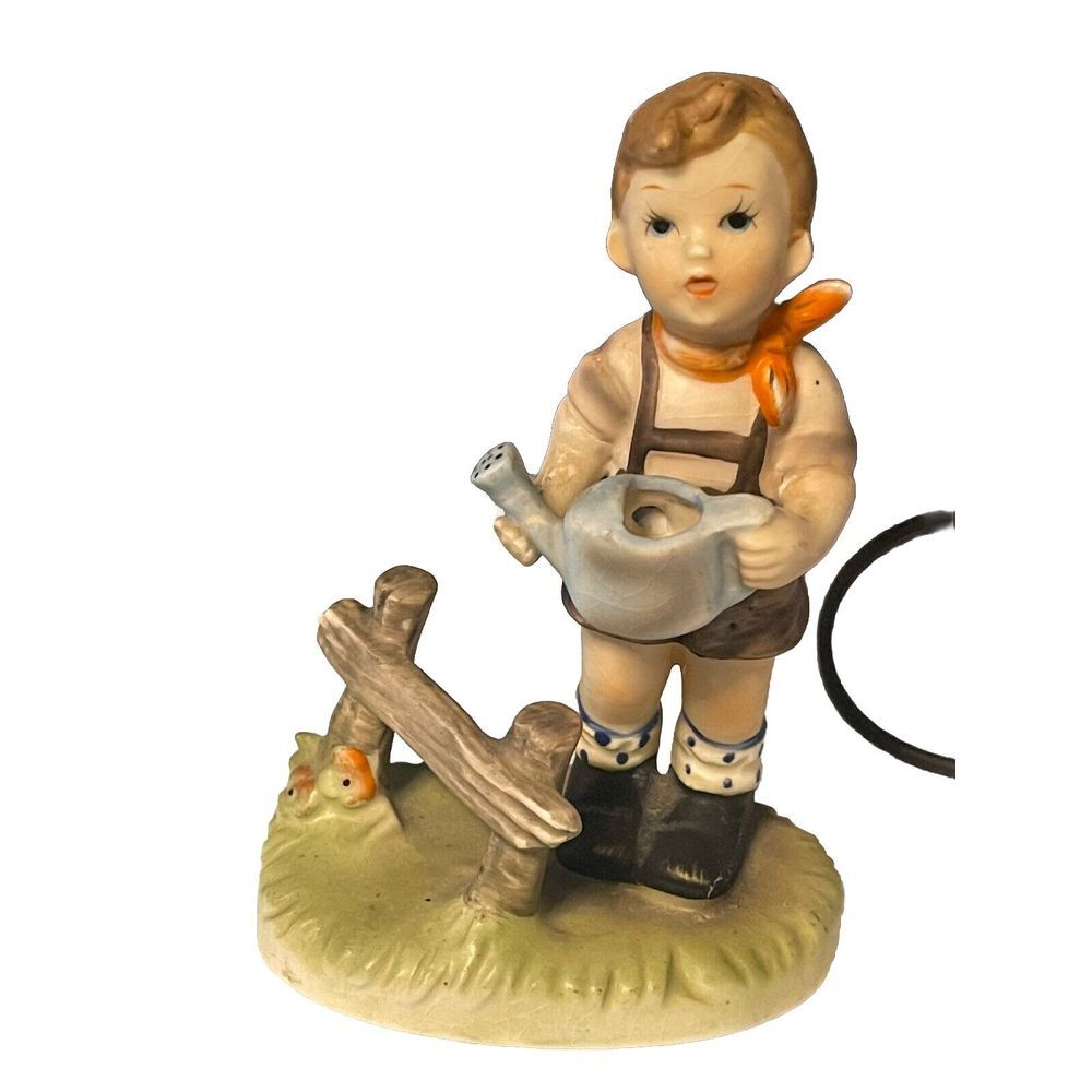Vintage 1950's Erich Stauffer hummel like Boy Watering Flowers figurine